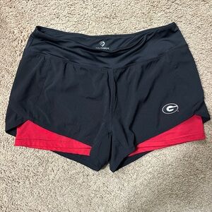 Colosseum Women's Black and Red Athletic Shorts